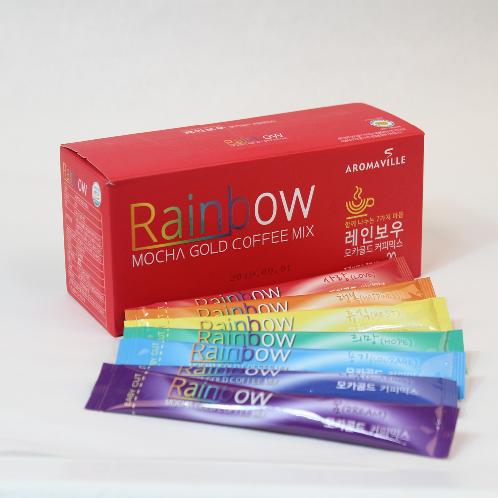 AROMAVILLE COFFEE Rainbow Mocha Gold Fresh & Savory smooth premium rainbow color Mix Coffee